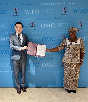 孙宇晨参加WTO会议